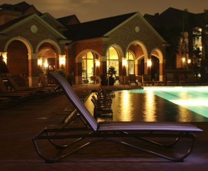 pool chair at night