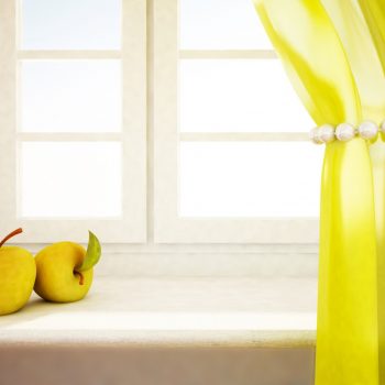 apples on windowsill