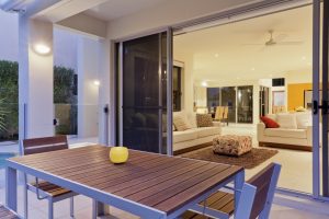 patio door and table