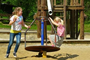 children playing at park