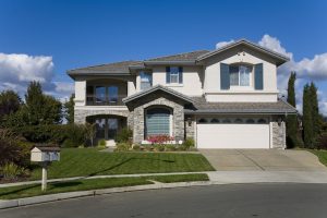 garage door with windows