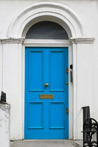 blue door