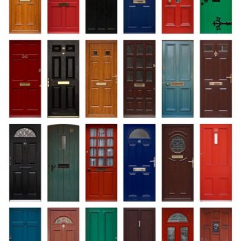 collage of doors